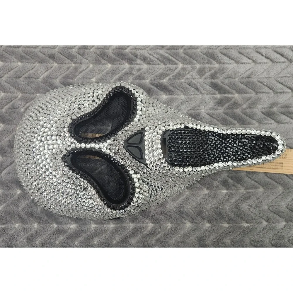 Scream Ghostface Bling Silver Rhinestone Adult Mask‎ Halloween Bedazzled
